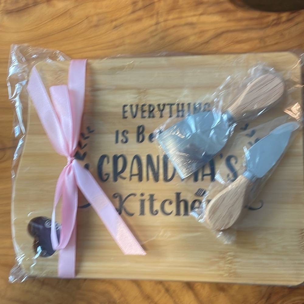 4. “Gramma” charcuterie board, and cheese knives